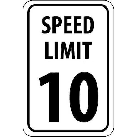 National Marker Co NMC Traffic Sign, 10 MPH Speed Limit Sign, 18 X 12, White/Black,  TM18G